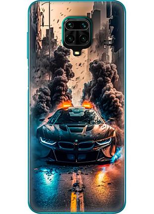 Чехол силиконовый с картинкой на xiaomi redmi note 9 pro max (машина bmw i8)