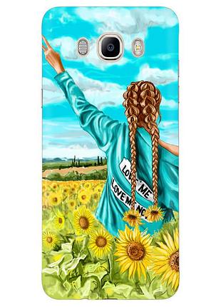 Чехол силиконовый с картинкой на samsung galaxy j5 2016 (j510) (патриотический, девушка украинка)
