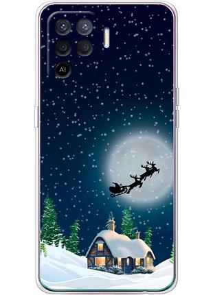 Чехол силиконовый с картинкой на oppo a94 (новогодний)