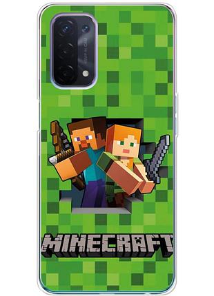 Чехол силиконовый с картинкой на oppo a54 5g (майнкрафт, minecraft)