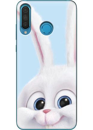 Чехол силиконовый с картинкой на huawei p30 lite (кролик снежок)