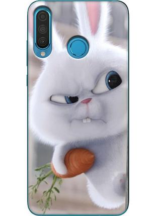 Чехол силиконовый с картинкой на huawei p30 lite (кролик снежок)