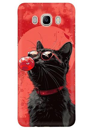 Чехол силиконовый с картинкой на samsung galaxy j5 2016 (j510) (стильный котик)