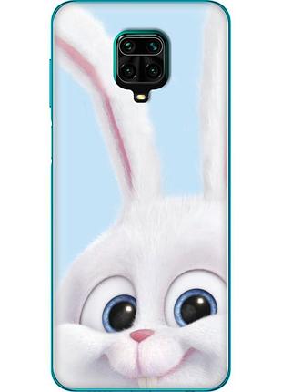 Чехол силиконовый с картинкой на xiaomi redmi note 9 pro max (кролик снежок)