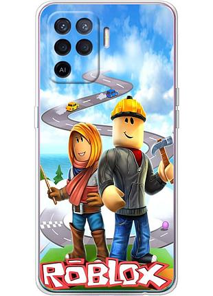 Чехол силиконовый с картинкой на oppo a94 (роблокс, roblox)