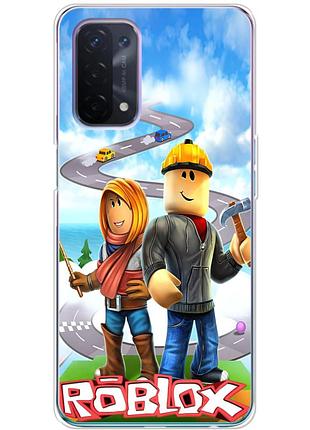Чехол силиконовый с картинкой на oppo a54 5g (роблокс, roblox)