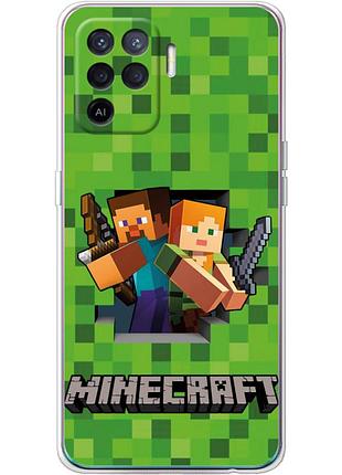 Чехол силиконовый с картинкой на oppo a94 (майнкрафт, minecraft)