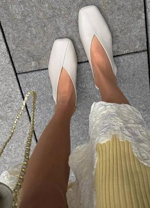 Накладной платеж ❤ кожаные натуральные мюли босоножки с квадратным носом