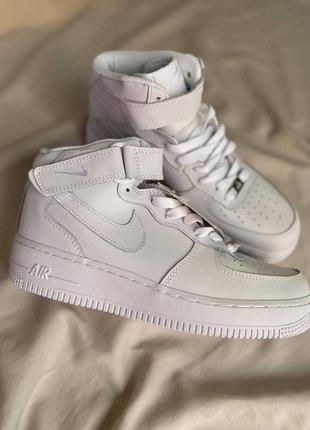 Женские белые nike air force 1 high white кожаные кроссовки 🆕шкіряні кросівки найк🆕