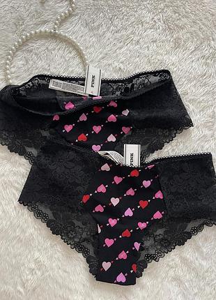 Трусики victoria’s secret pink безшовні з мереживом