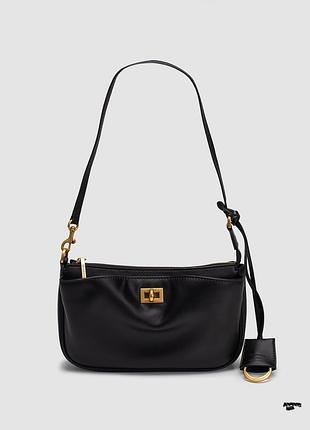 Сумка баленсиага rodeo sling pochette in black/gold