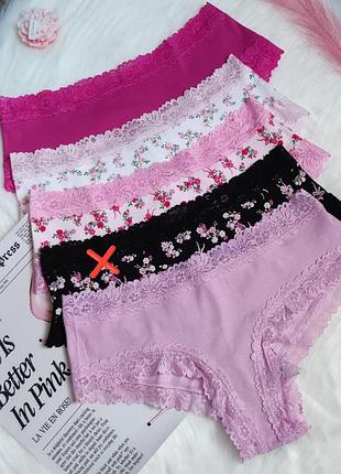 Набор трусиков чикини,чики, шортики victoria's secret 4 шт