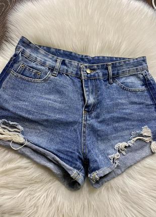 Шорти джинсові з імітованим кишенею4 фото