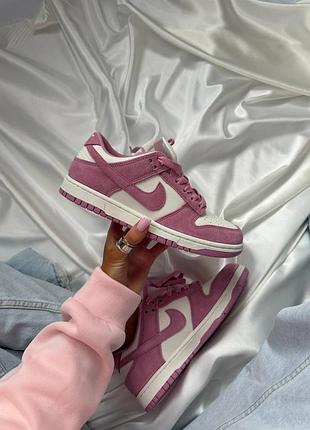 Nike sb dunk low white pink/найк данк разовые замш 38 39