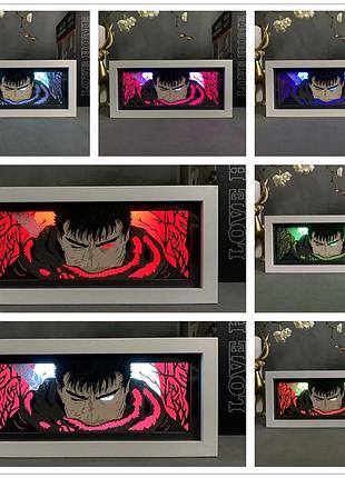 Многослойный ночник лампа аниме светильник гатс берсерк berserk rgb