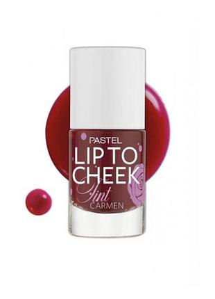 Уцінка! термін до 07.2026 тінт для губ і щік pastel lip to cheek 9,6 мл 01 carmen