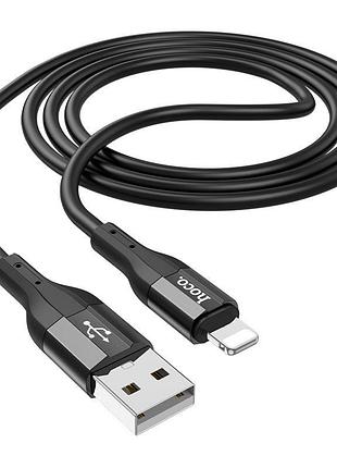 Кабель usb lightning hoco x72 flash 2.4a 1m (круглый) black