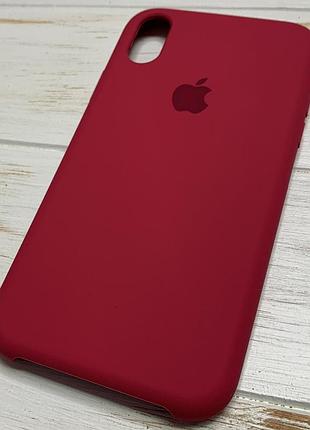 Силіконовий чохол для iphone xr малиновий rose red silicone case (бампер)