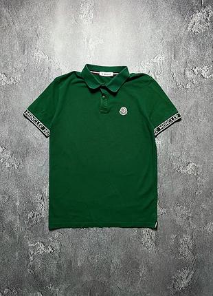 Vintage винтажная футболка поло moncler монклер big logo биг лого lampas лампасы y2k old money олд мани size l размер л