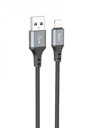 Кабель usb lightning hoco x86 2.4a 1m (круглый) black