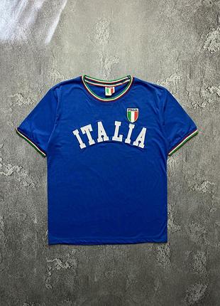 Vintage винтажная футболка italia national team  италия big logo биг лого lampas лампас y2k size xl размер хл