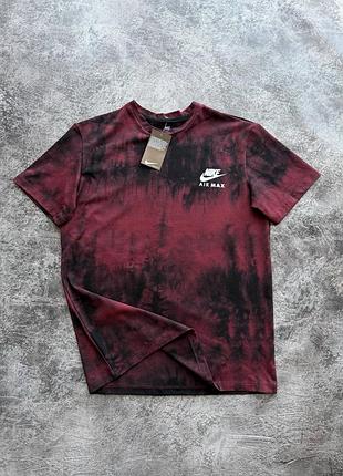 Футболка унисекс бордовая nike, коттоновые премиум качества