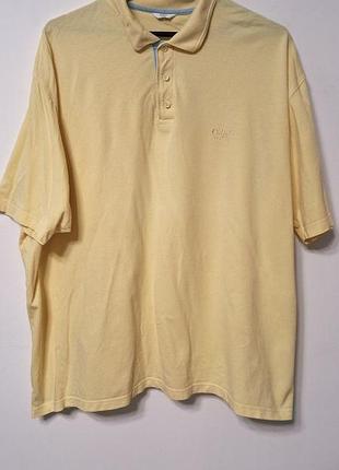 Футболка поло мужская желтая 100% cotton, размер 5xl - 6xl