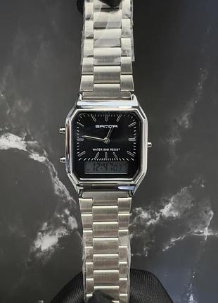 Sanda чоловічий годинник casio стиль цифровий + аналоговий сталевий 5 bar