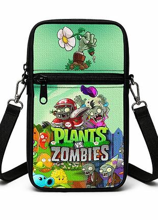 Сумка-чехол для телефона plants vs. zombies детская через плечо, водонепроницаемая мини-сумка (4980)