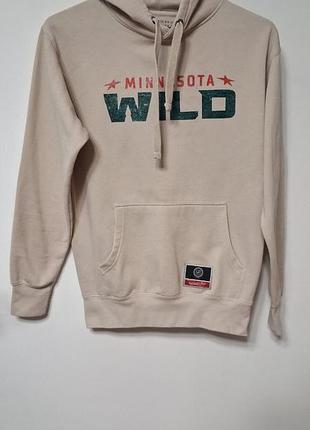 Худі кофта з капюшоном бежева жіноча mitchell & ness, розмір s - m