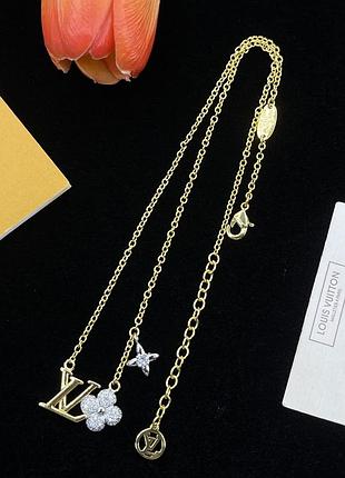 Колье луи виттон lv flower pendant люкс качество