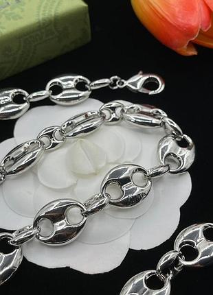Ланцюжок "gg oval link silver lux" — сучасна елегантність у чистому блиску