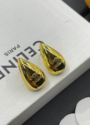 Серьги “golden tear luxe” люкс качество