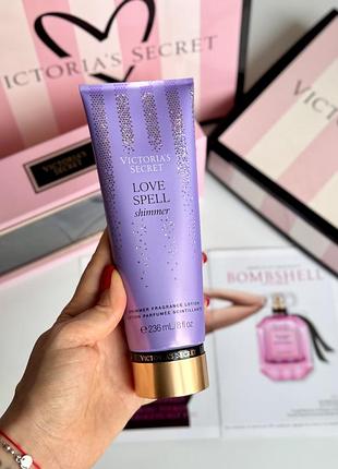 Лосьйон для тіла love spell з шиммером новий дизайн victoria’s secret
