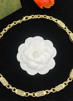 Ланцюг "gg monogram block gold lux" — вишукана сила в розкішному золотому виготовленні