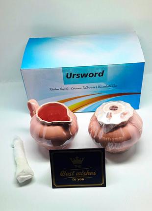 Естетичний набір "pink pumpkin" ursword: молочник, цукорниця, ложка