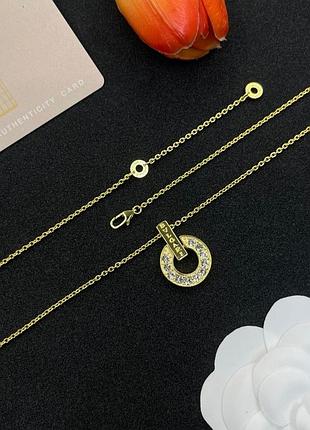 Колье “bvlgari circle shine gold” люкс качество