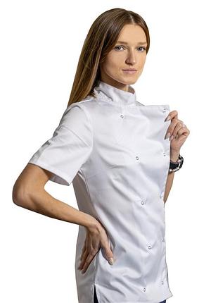 Жіночий кухарський кітель (китель повара женский) білий