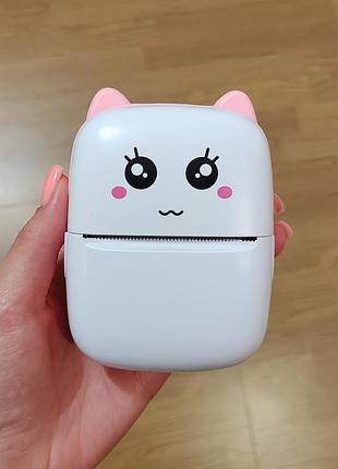 Детский мини принтер mini printer термопринтер детский котик розовый 7