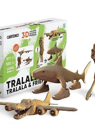 3d пазл картонный конструктор cartonic tralalero tralala & friends 511 деталей