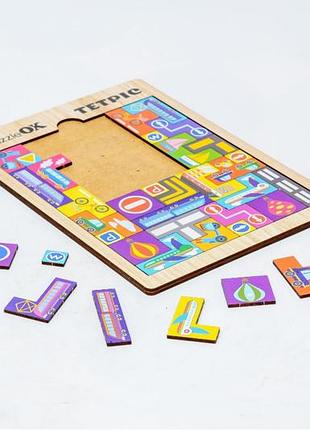 Пазл сортер дерев'яний для дітей puzzleok тетріс транспорт 30 деталей