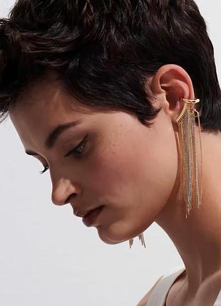 Сережка с клипсой нержавеющая сталь stainless steel цепочки