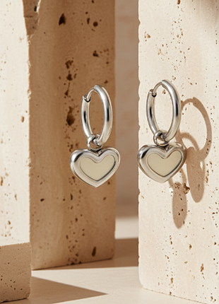 Сережки нержавіюча сталь stainless steel серця