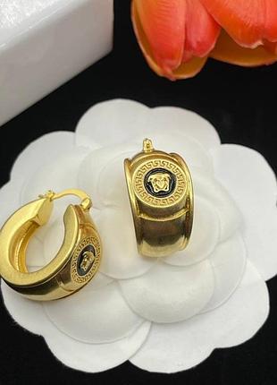 Сережки-кільця версаче широкі ефектні ефектні люксові