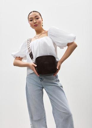 Женская сумка кроссбоди sambag frame шоколадная