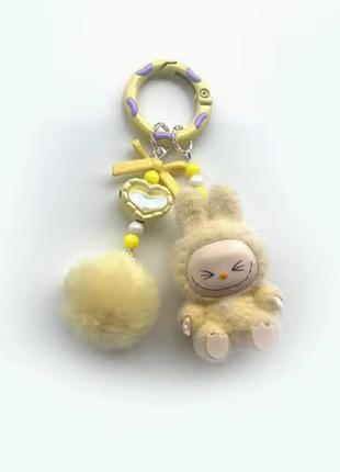 Брелок на ключи плюшевый labubu labubu art the monsters mimi yellow