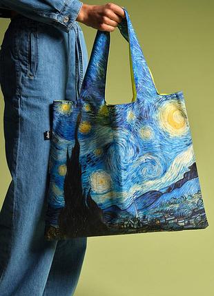 Сумка шоппер loqi vincent van gogh starry night neon (vg.sn.y34156)