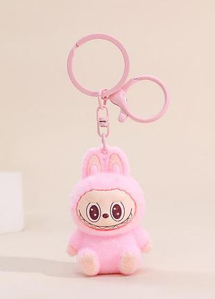 Брелок на ключи плюшевый с карабином labubu labubu art the monsters big hairy pink