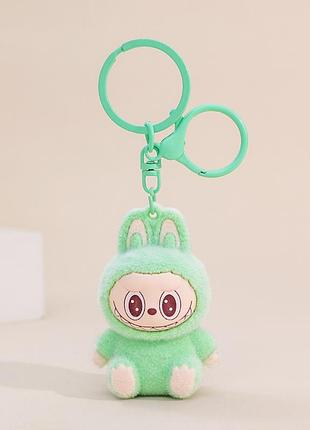 Брелок на ключи плюшевый с карабином labubu labubu art the monsters big green