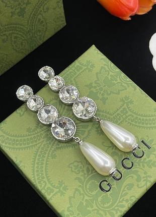 Серьги “crystal pearl drop lux” — воплощение королевской элегантности и роскоши